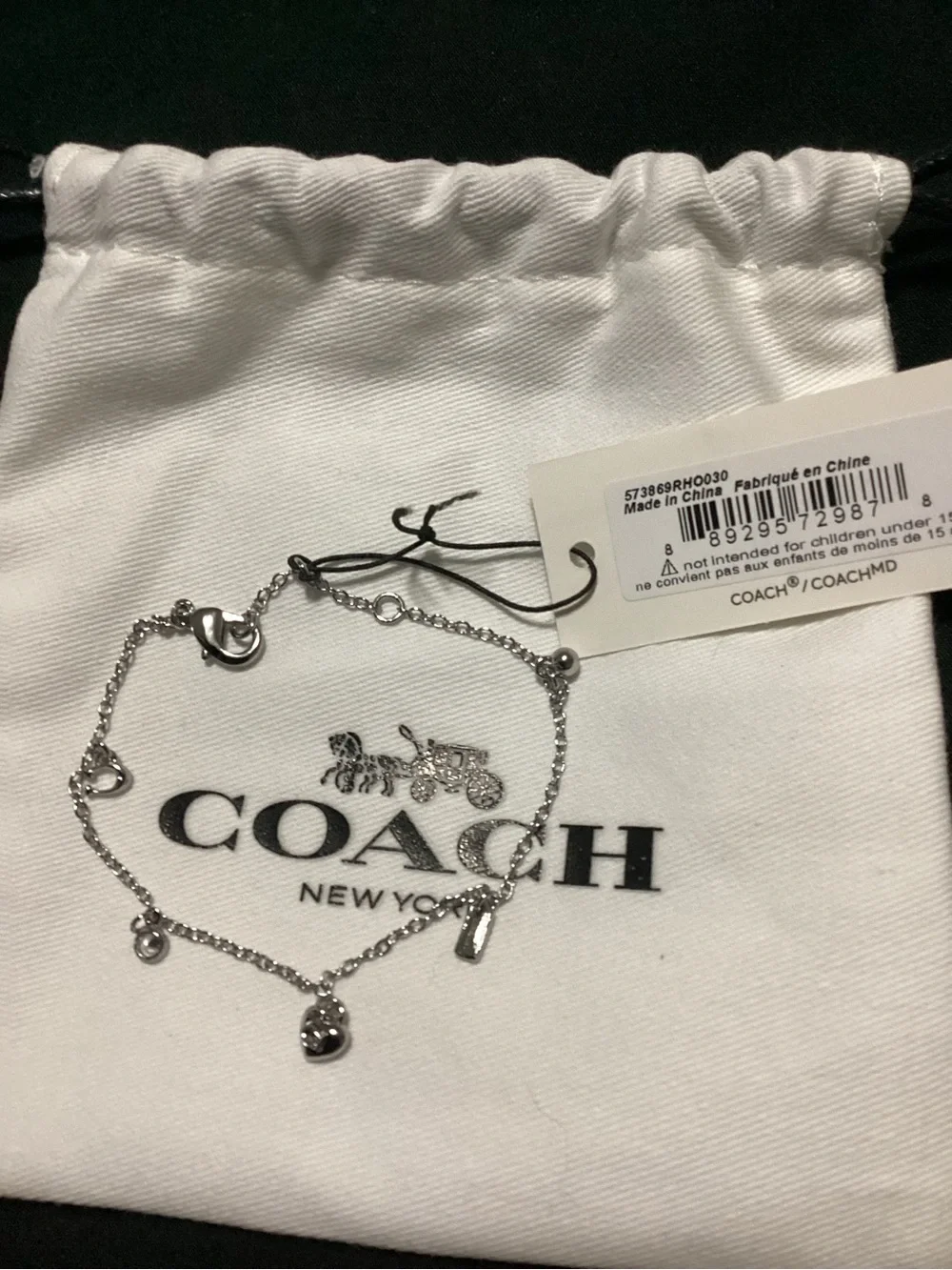 Bundle - Coach Silver-Tone Heart & Logo Charm Bracelet - Picture 4 of 4